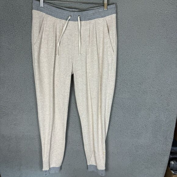 Carbon 2 Cobalt Pants Mens L Beige Thermal Sweatpants Elastic Waist Drawstring - Picture 1 of 7